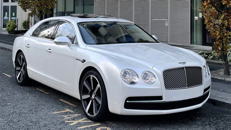 White Bentley Flying Spur W12 Saloon hire car in Melbourne