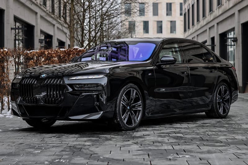Black BMW i7 xDrive60 M Sport Sedan hire car in Melbourne