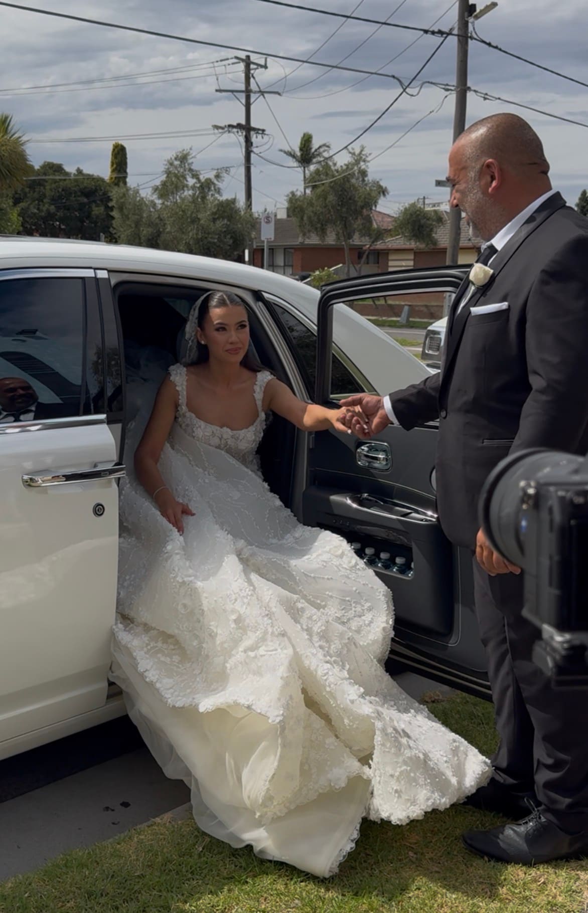 A wedding arrival